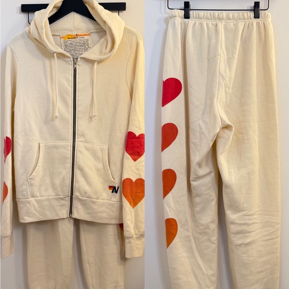 Aviator Nation Tops - NWOT Aviator Nation heart print SET, Small